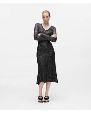 KARL LAGERFELD Sequin Knitted Dress - White