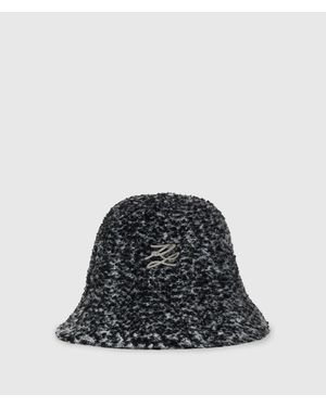 KARL LAGERFELD K/Autograph Boucle Bucket Hat - Black