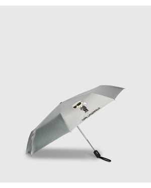 KARL LAGERFELD Ikon Metallic Umbrella - White