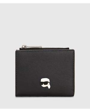 KARL LAGERFELD Ikon Smooth Bifold Wallet - Black