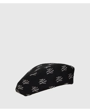KARL LAGERFELD K/Autograph Glitter Beret - Black