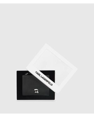 KARL LAGERFELD Ikon Pebble Small Bifold Wallet - White
