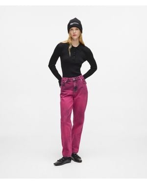 KL Jeans Spray Paint Mom Jeans - Pink
