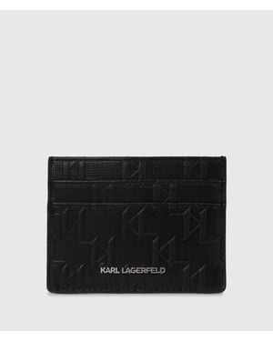 KARL LAGERFELD K/Monogram Perforated Cardholder - Black