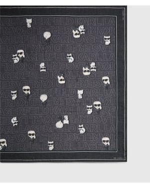 KARL LAGERFELD Ikon Modal-Blend Scarf - Blue