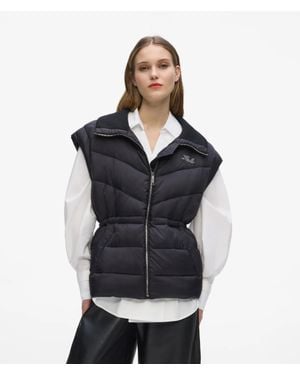 KARL LAGERFELD Signature Lightweight Padded Gilet - Black