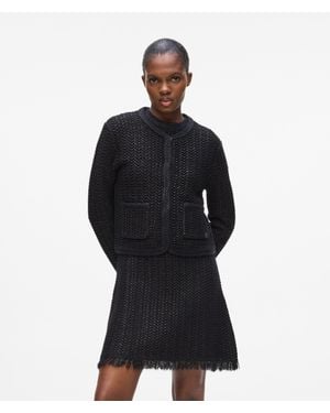 KARL LAGERFELD Textured Cardigan - Black