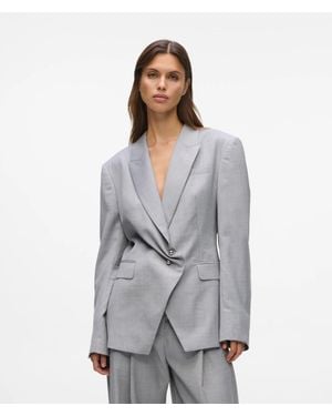 KARL LAGERFELD Pierced Detail Blazer - Gray