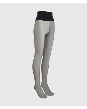 KARL LAGERFELD Signature Seamed Tights - White