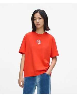KL Jeans Regular-Fit Monogram T-Shirt - Red