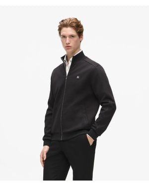 KARL LAGERFELD Zip-Up Metallic Trim Jacket - Black