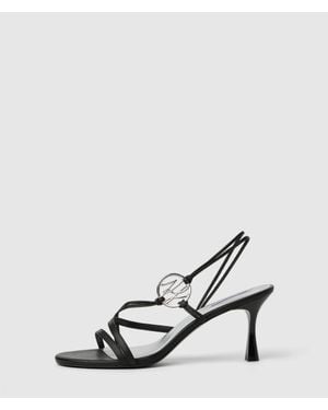 KARL LAGERFELD Sienna Cord Heeled Sandals - White