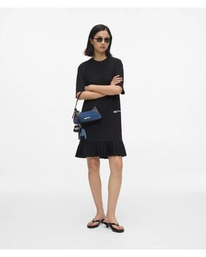 KL Jeans Pleated Hem T-Shirt Dress - Blue