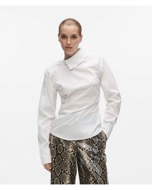 KARL LAGERFELD Asymmetric Button Shirt - White
