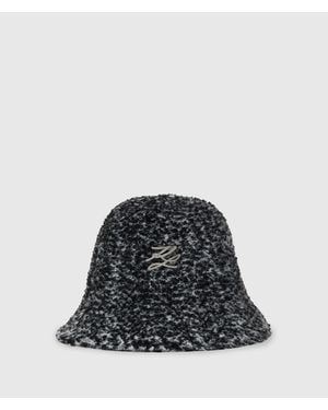 KARL LAGERFELD K/Autograph Boucle Bucket Hat - Black
