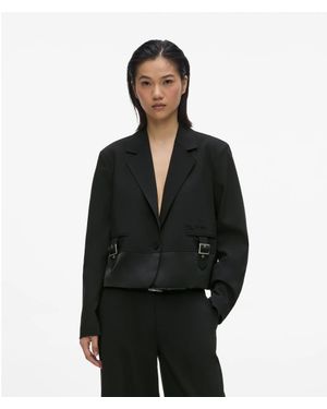 KL Jeans Buckle-Detail Blazer - Black