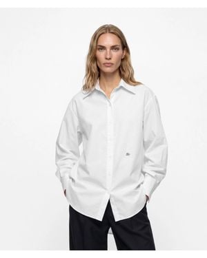 KARL LAGERFELD Oversized Collar Shirt - White