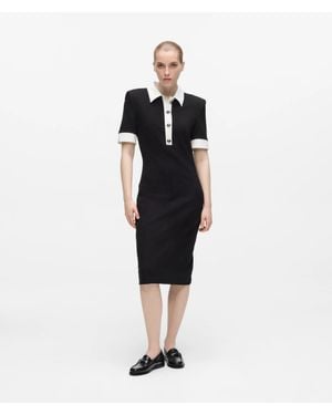 KARL LAGERFELD Contrast Collar Dress - Black