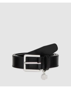 KL Jeans Logo Charm Belt - Black