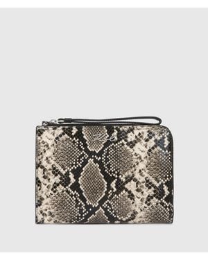 KARL LAGERFELD K/Signature Python Travel Pouch - Gray