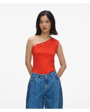 KL Jeans One-Shoulder Top - Red