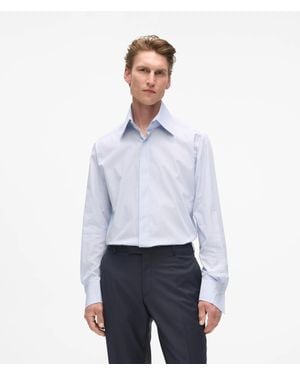 KARL LAGERFELD Modern-Fit High-Stand Collar Shirt - White