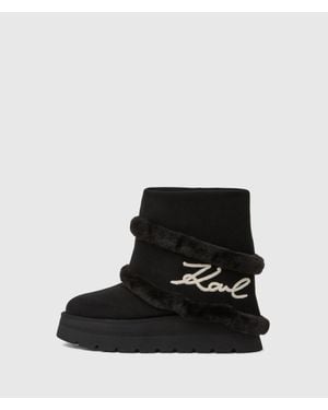 KARL LAGERFELD Skylar Fold-Down Boots - Black