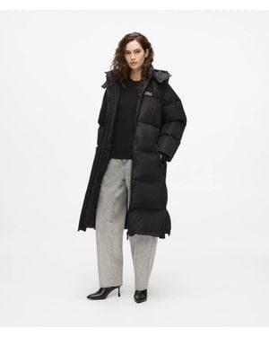 KARL LAGERFELD Long Hooded Puffer Jacket - Black