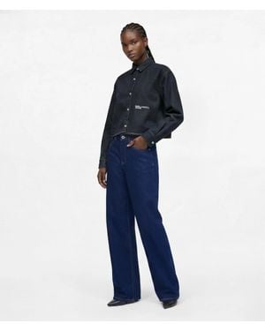 KL Jeans Glitter High-Rise Relaxed Jeans - Blue