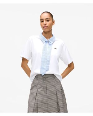 KARL LAGERFELD Ikon Collar And Tie Polo Shirt - White