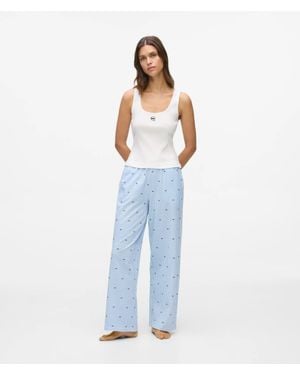 KARL LAGERFELD Ikon Gingham Pajama Set - Blue