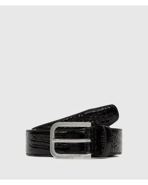 KL Jeans Croco Leather Belt - Black