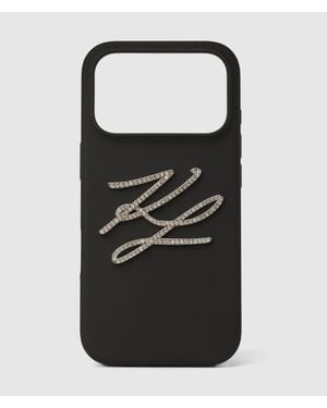KARL LAGERFELD Autograph Silicone Iphone 17 Pro Max Case - Black
