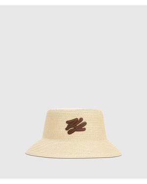 KARL LAGERFELD K/Autograph Woven Bucket Hat - Natural