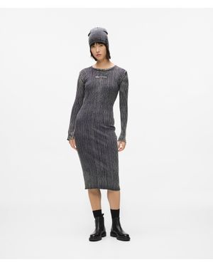 KL Jeans Ribbed Long-Sleeved Dress - White