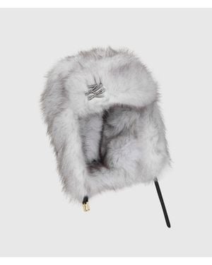KARL LAGERFELD K/Studio Faux-Fur Trapper Hat - Gray
