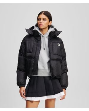 KARL LAGERFELD Ikon Puffer Jacket - Black