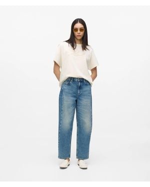 KARL LAGERFELD Mid-Rise Barrel-Leg Jeans - Blue