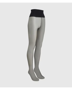 KARL LAGERFELD Signature Seamed Tights - White