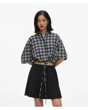 KL Jeans Boxy Checked Blouse, Multicolored - Black