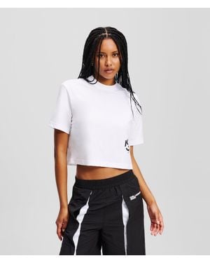 KL Jeans Monogram Cropped T-Shirt - White