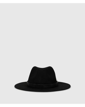 KARL LAGERFELD K/Autograph Wool Fedora - Black
