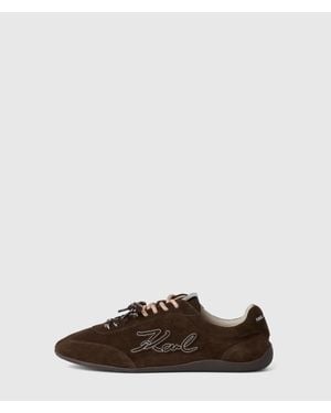 KARL LAGERFELD Altia Suede Signature Sneakers - Brown