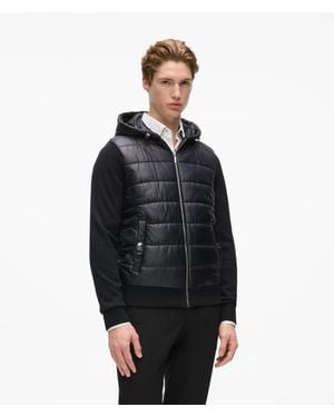 KARL LAGERFELD Padded Panel Hooded Jacket - Black