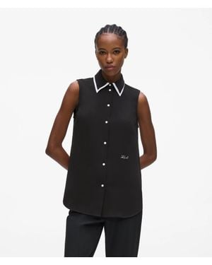 KARL LAGERFELD And Sleeveless Blouse - Black
