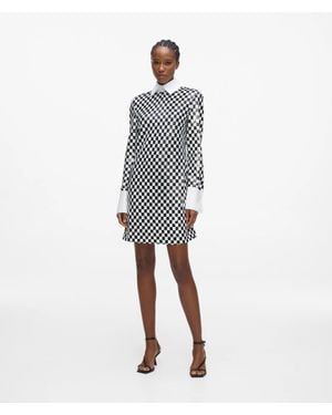 KARL LAGERFELD Checkerboard Sequin Mini Dress - White