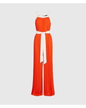 KARL LAGERFELD Pleated Jumpsuit - Red