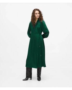 KARL LAGERFELD Satin-Finish Wrap Dress - Green