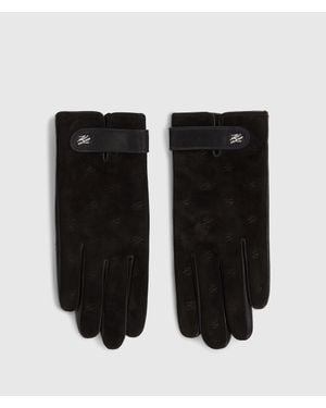 KARL LAGERFELD K/Autograph Suede Gloves - Black