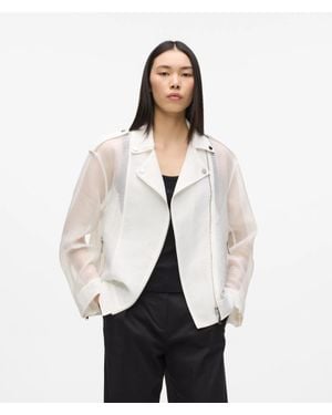 KARL LAGERFELD Organza Biker Jacket - White